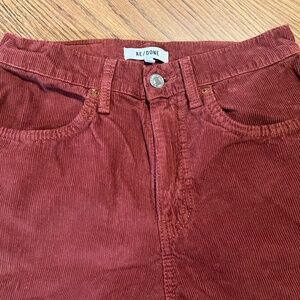 RE /DONE Rust Corduroy Pants